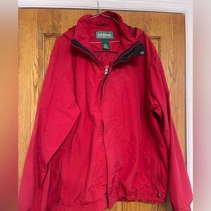 L.L. Bean Men's Vibrant Red Windbreaker Shell Jacket OBC1Y Size XXL Tall